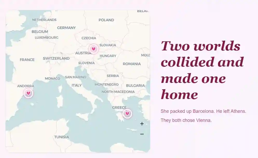 A map of every place from this year of the relationship