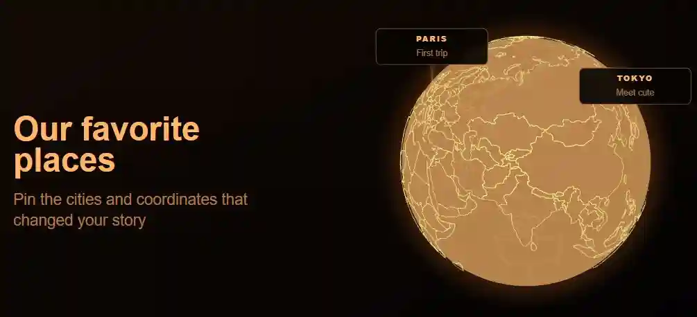 A globe or map with both cities and the route between them