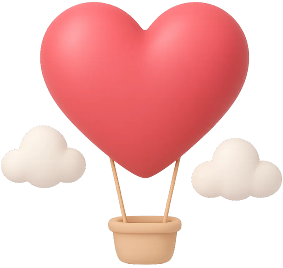 Image of a hot air balloon for romantic website builder CTA